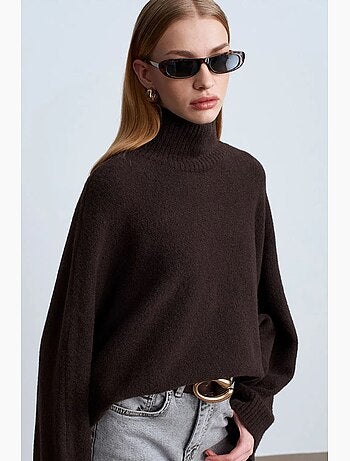 Pull oversize à col roulé côtelé dilvin