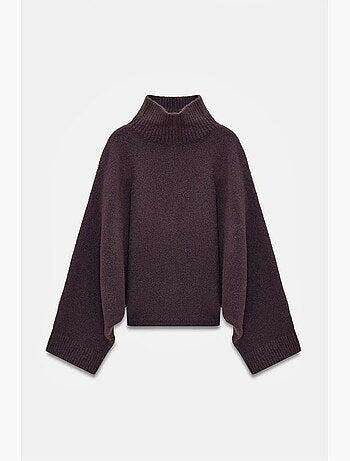 Pull oversize à col roulé côtelé dilvin