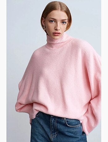 Pull oversize à col roulé côtelé dilvin