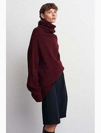 Pull oversize à col roulé côtelé dilvin