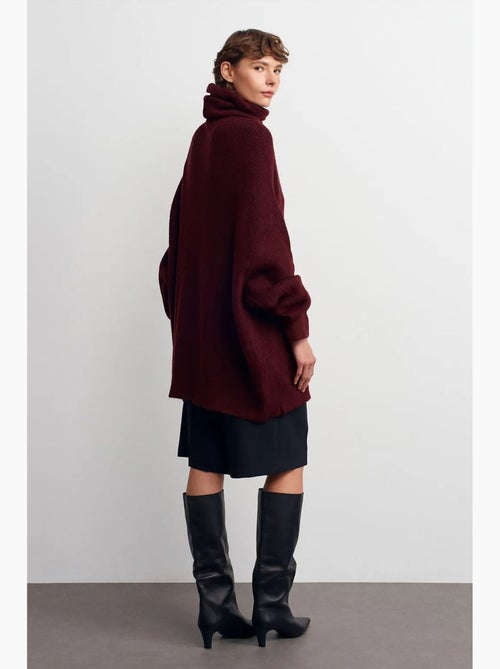 Pull oversize à col roulé côtelé dilvin - Kiabi