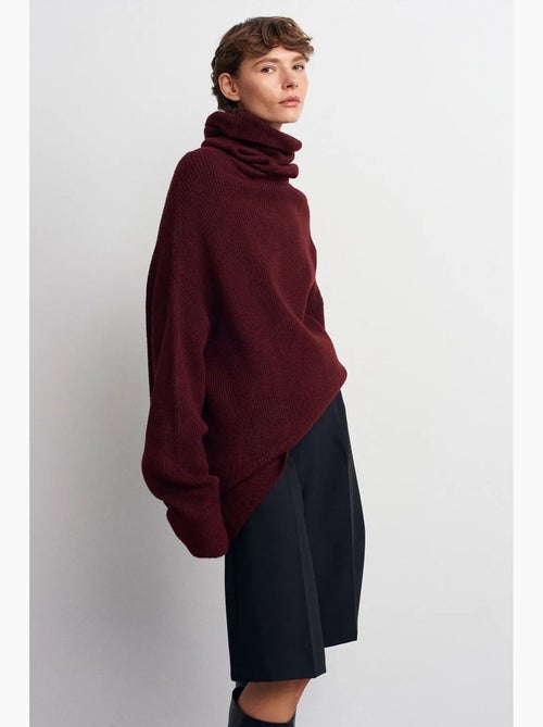 Pull oversize à col roulé côtelé dilvin - Kiabi