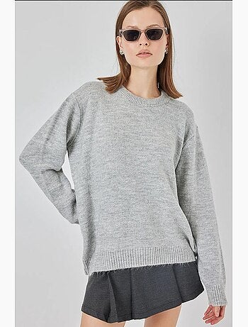 Pull oversize à motif argyle et col rond bdart