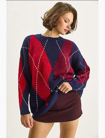 Pull oversize à motif baklava lucci