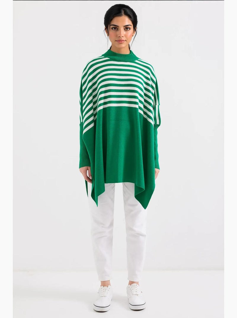 Pull oversize en acrylique à col rond bdart Blanc Vert - Kiabi