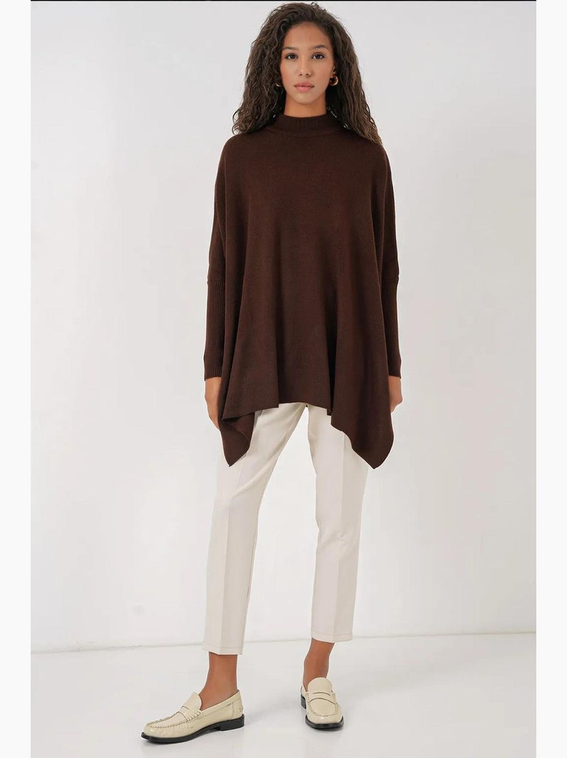 Pull oversize en acrylique à col rond bdart Marron foncé - Kiabi