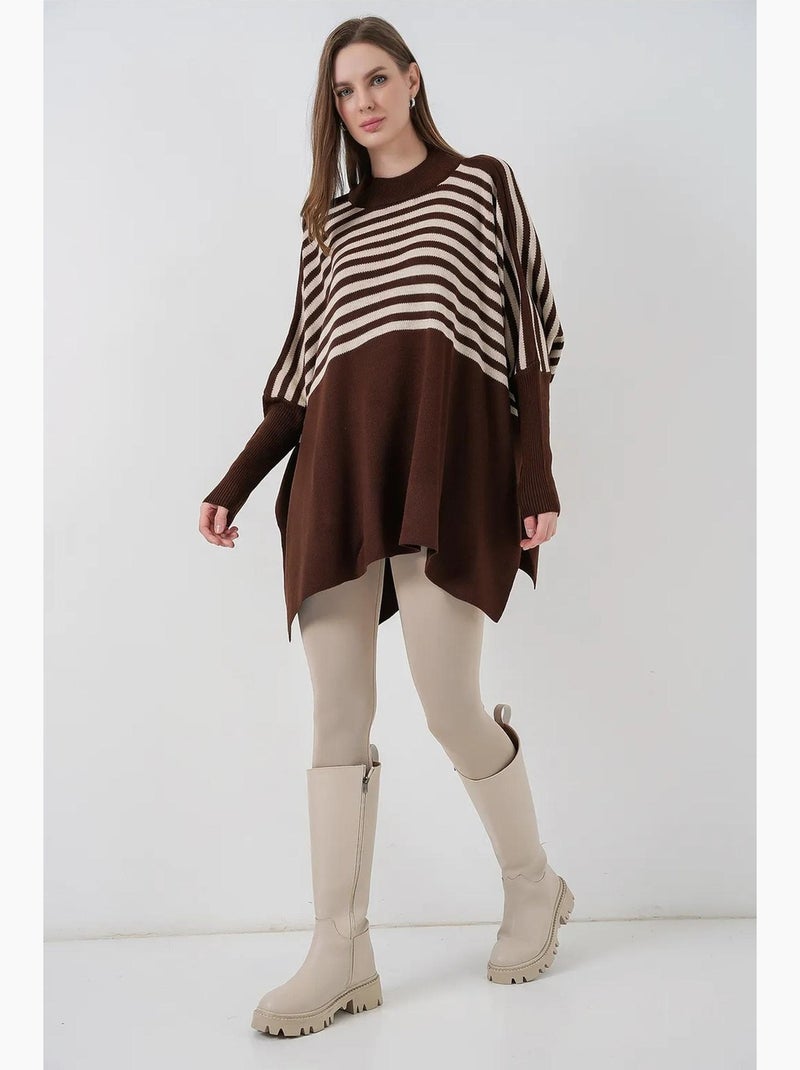 Pull oversize en acrylique à col rond bdart Marron - Kiabi