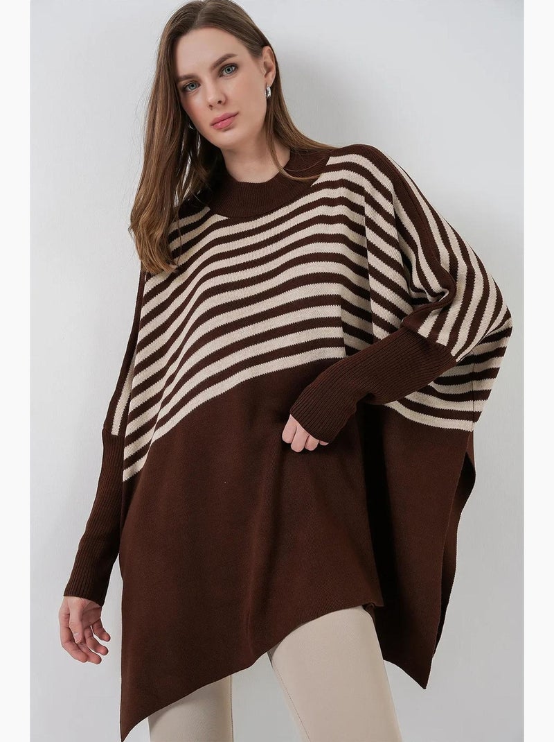 Pull oversize en acrylique à col rond bdart Marron - Kiabi