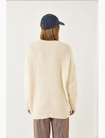 Pull oversize en maille à imprimé ours en peluche lucci