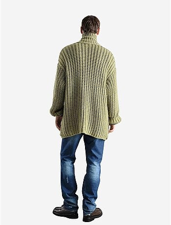Pull oversize en maille côtelée à col roulé court giesto