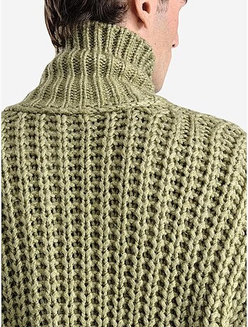 Pull oversize en maille côtelée à col roulé court giesto