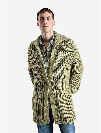 Pull oversize en maille côtelée à col roulé court giesto