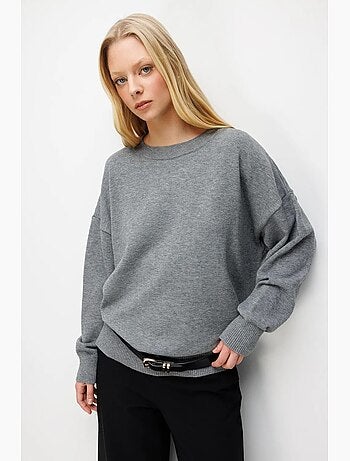 Pull oversize en maille côtelée mixray
