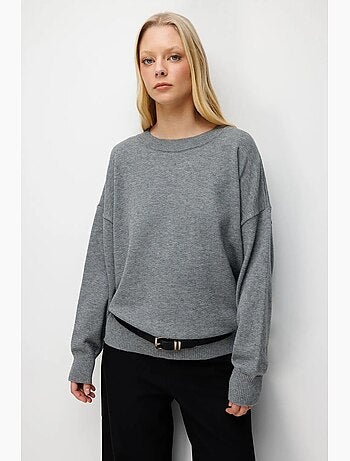 Pull oversize en maille côtelée mixray