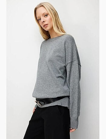 Pull oversize en maille côtelée mixray