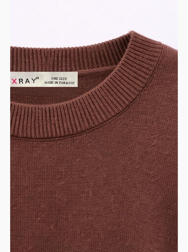 Pull oversize en maille côtelée mixray Marron clair - Kiabi