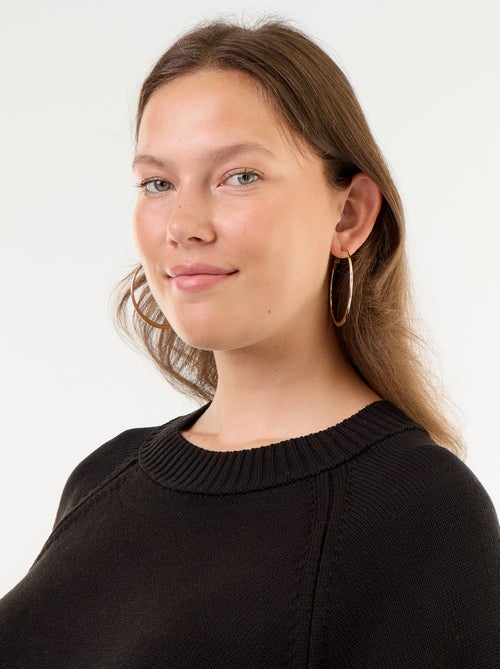 Pull oversize en maille manches courtes - Kiabi