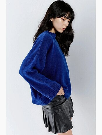 Pull oversize en maille texturée à col rond my fashion