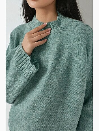 Pull oversize en maille texturée à col rond my fashion