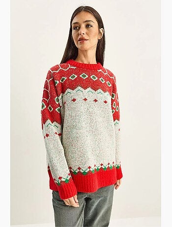 Pull oversize géométrique en maille lucci