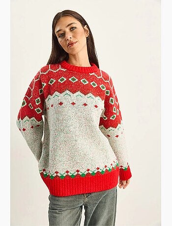 Pull oversize géométrique en maille lucci