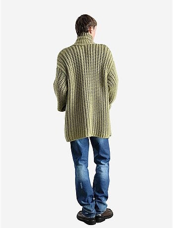 Pull oversize giesto en maille côtelée à col roulé court
