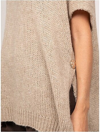 Pull oversize manches courtes grosse maille kireve
