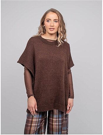 Pull oversize manches courtes grosse maille kireve