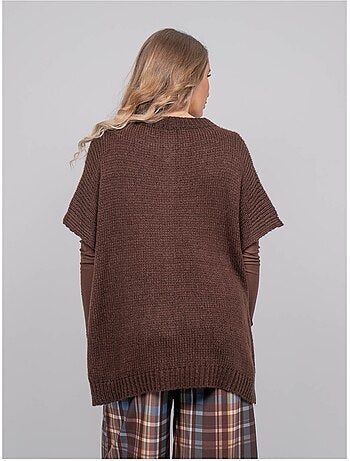 Pull oversize manches courtes grosse maille kireve