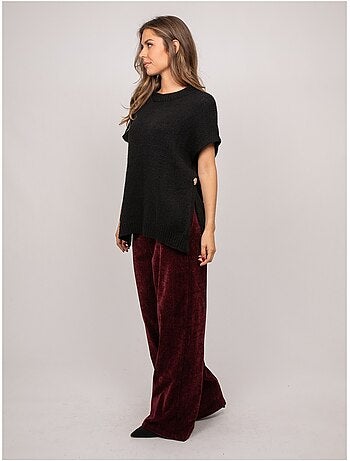 Pull oversize manches courtes grosse maille kireve