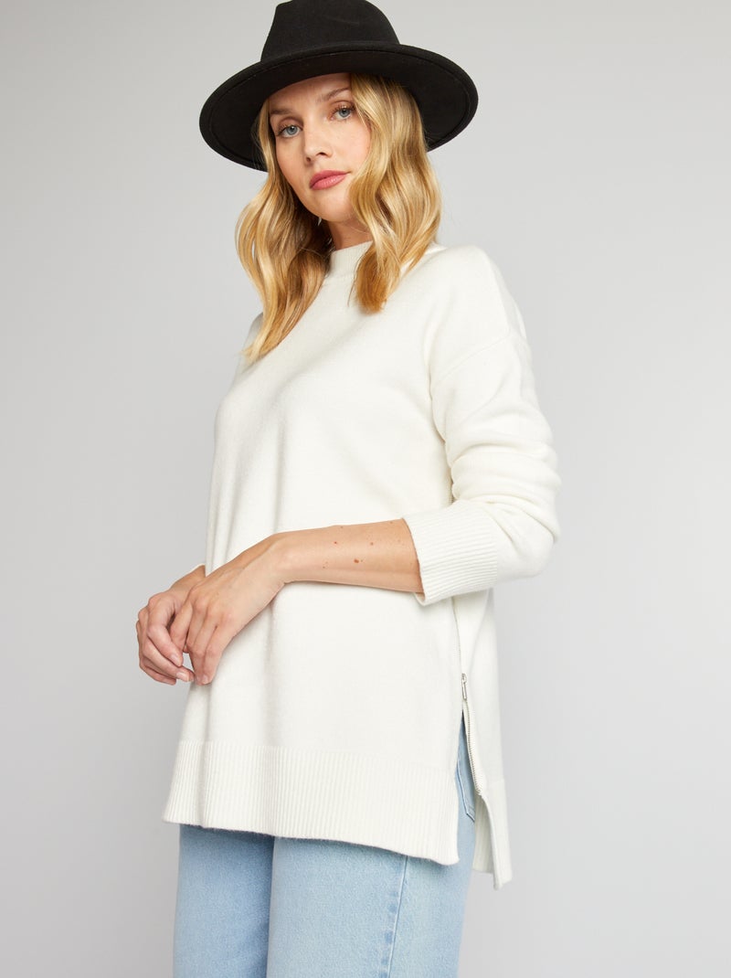 Pull oversize marinière grossesse Blanc - Kiabi