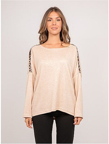 Pull oversize motif léopard kenora