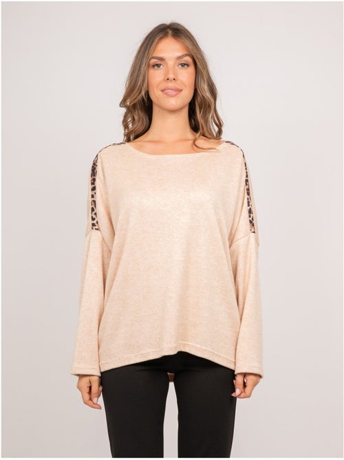 Pull oversize motif léopard kenora - Kiabi