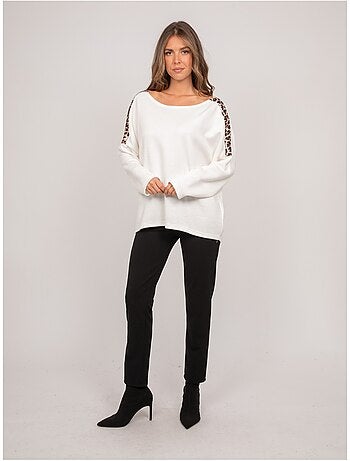 Pull oversize motif léopard kenora