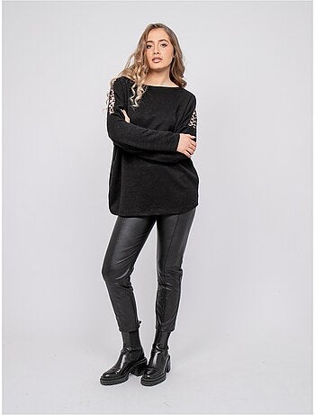 Pull oversize motif léopard kenora