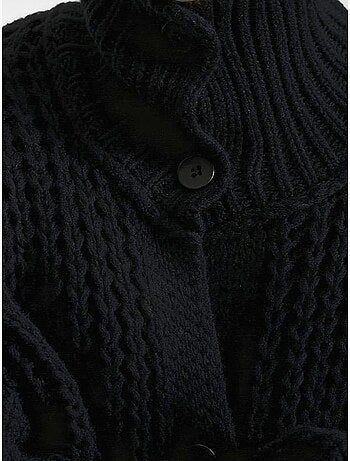 Pull oversize texturé à col roulé avec fermeture boutonnée giesto