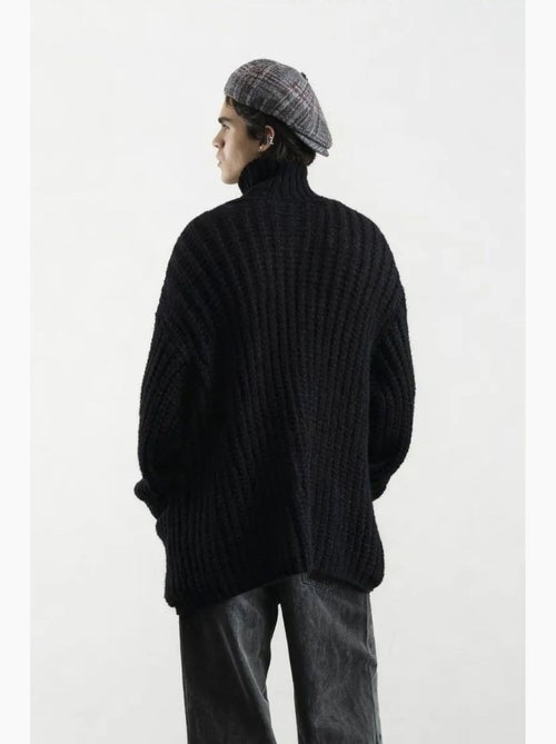 Pull oversize texturé à col roulé avec fermeture boutonnée giesto - Kiabi Pull oversize texturé à col roulé avec fermeture boutonnée giesto - Kiabi