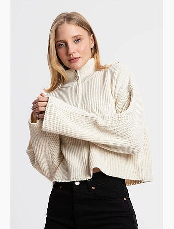 Pull oversize zippé à col haut hiccup