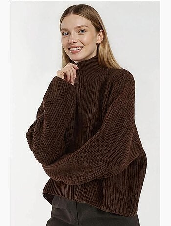 Pull oversize zippé à col haut hiccup