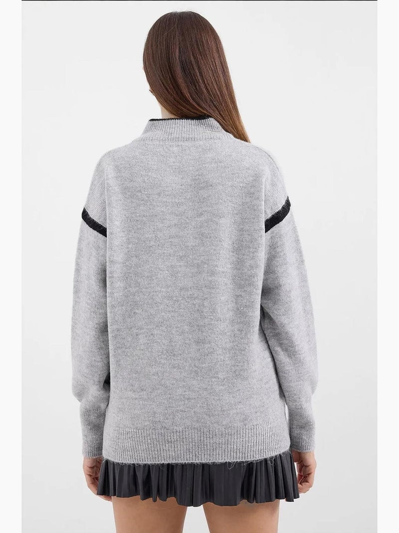 Pull oversize zippé bdart Gris - Kiabi