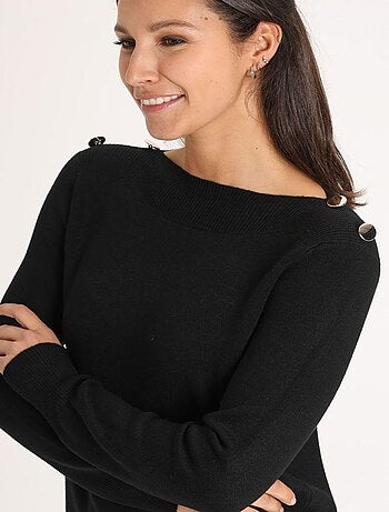 Pull Pelin Black | Gerard Pasquier Avec Col Bateau | Gerard Pasquier