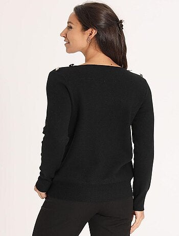 Pull Pelin Black | Gerard Pasquier Avec Col Bateau | Gerard Pasquier
