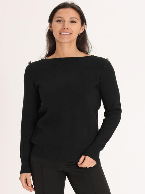 Pull Pelin Black | Gerard Pasquier Avec Col Bateau | Gerard Pasquier - Kiabi