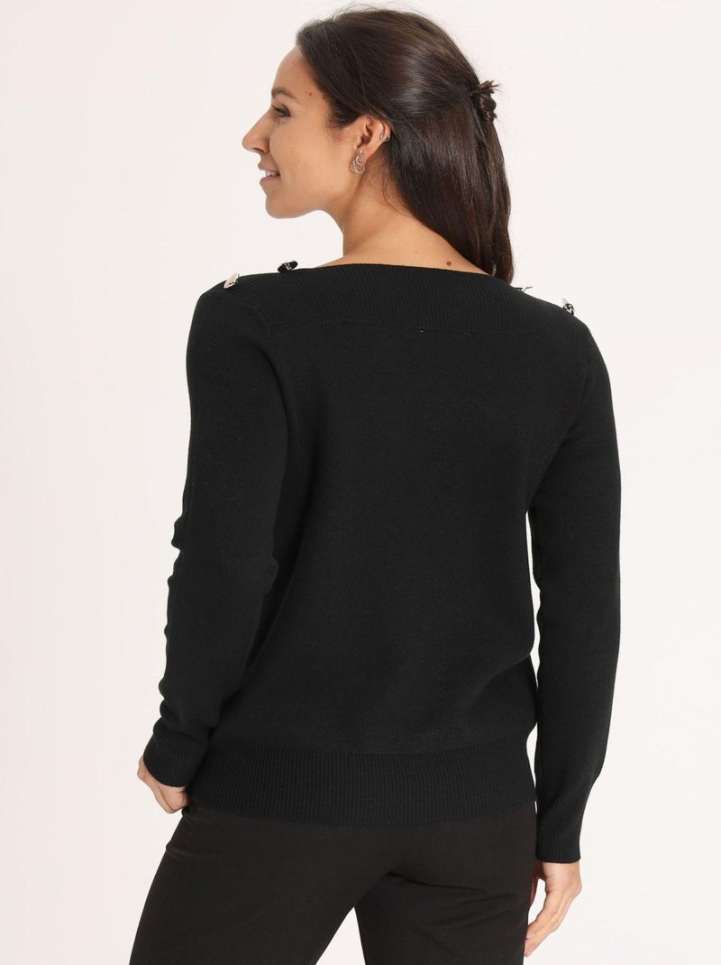 Pull Pelin Black | Gerard Pasquier Avec Col Bateau | Gerard Pasquier Noir - Kiabi