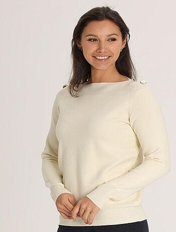 Pull PELIN Ecru Pull bateau