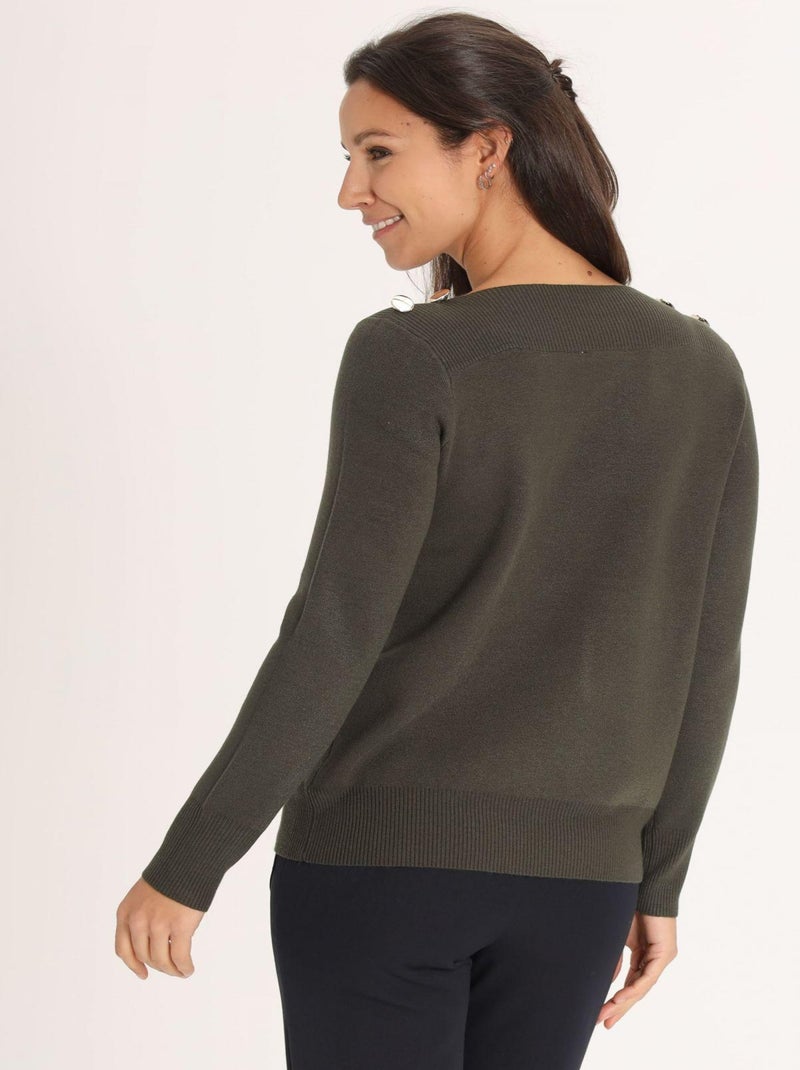 Pull Pelin  | Gerard Pasquier Avec Col Bateau | Gerard Pasquier Kaki - Kiabi