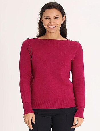 Pull PELIN Mauve Pull bateau
