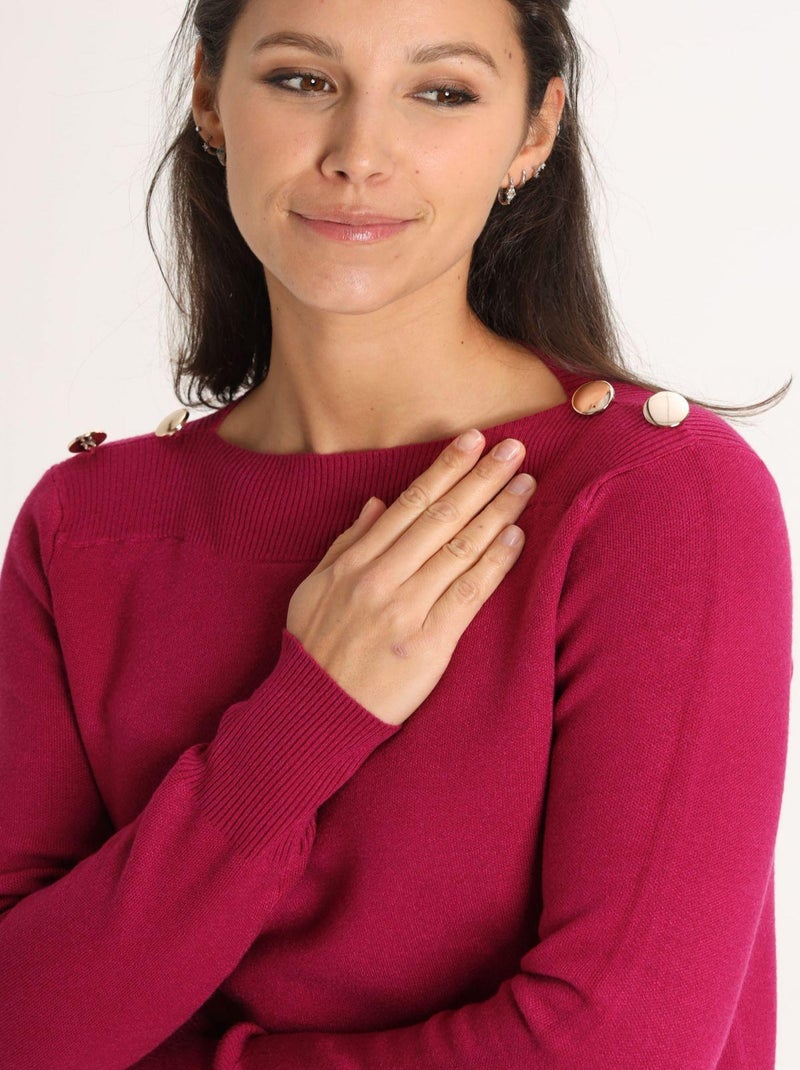 Pull PELIN Mauve Pull bateau Mauve - Kiabi