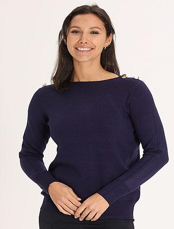 Pull Pelin Navy | Gerard Pasquier Avec Col Bateau | Gerard Pasquier