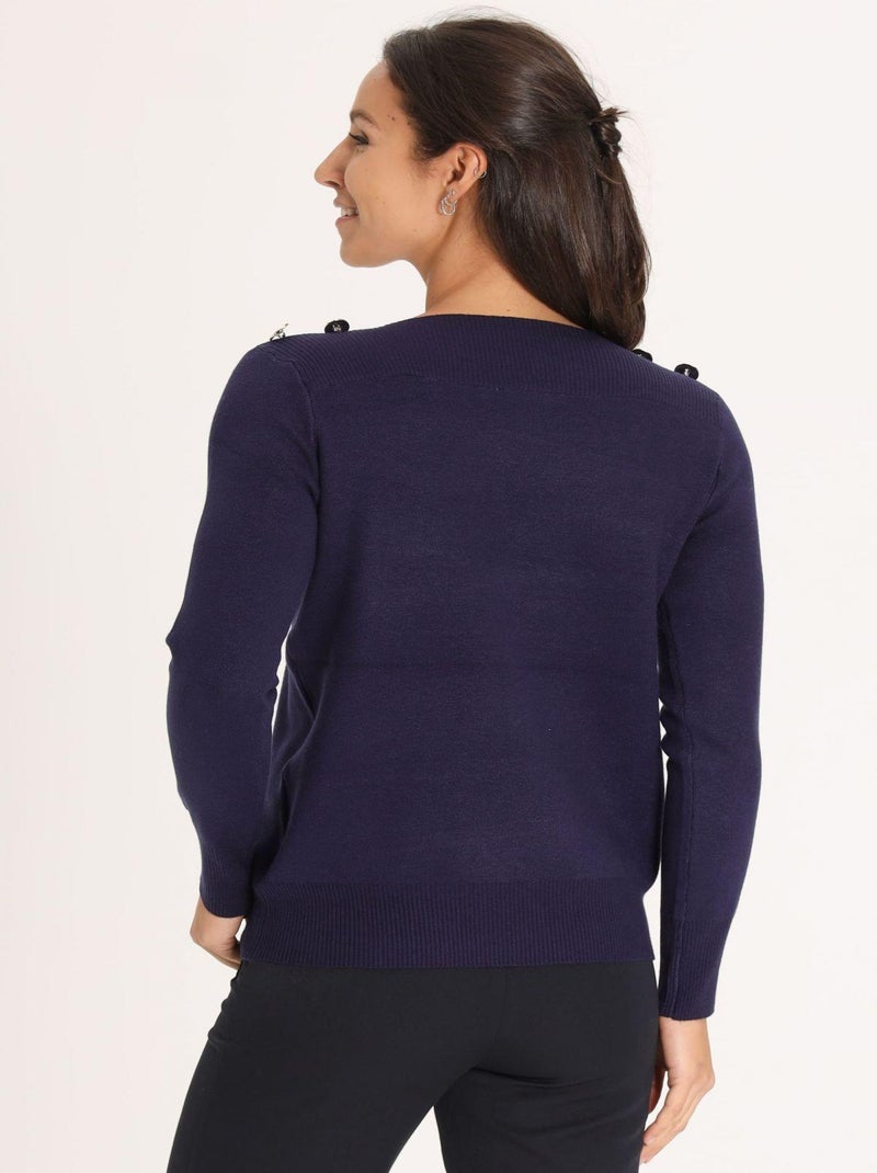 Pull Pelin Navy | Gerard Pasquier Avec Col Bateau | Gerard Pasquier Bleu marine - Kiabi